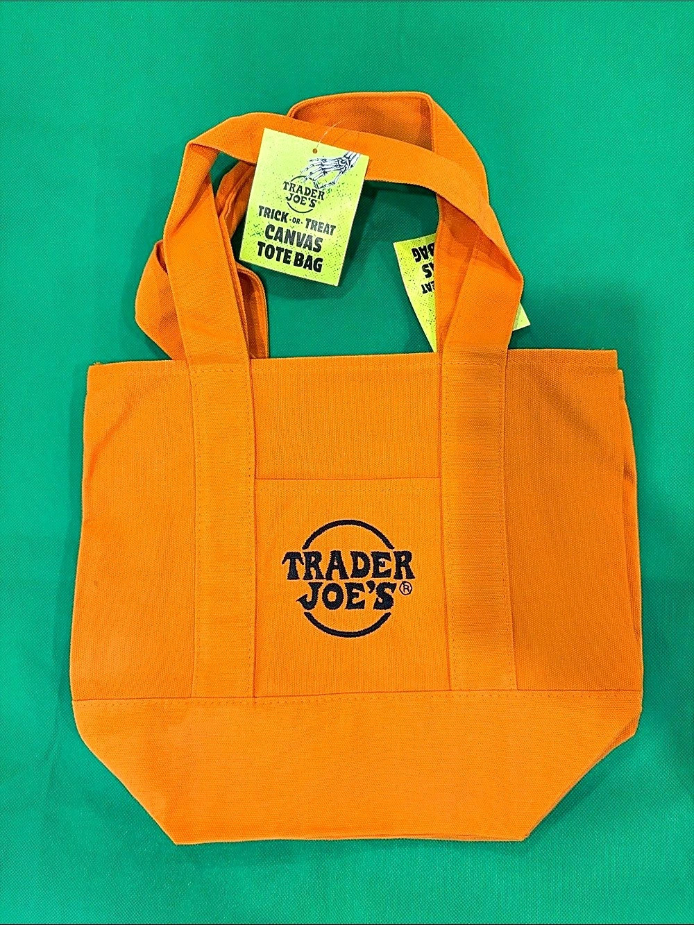 Trader Joe's Trick-or-Treat Canvas Tote Bag Orange NWT Tote Bag